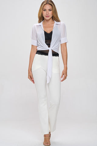 #5407PR | Solid Flare Ponte Pants | 5 Colors