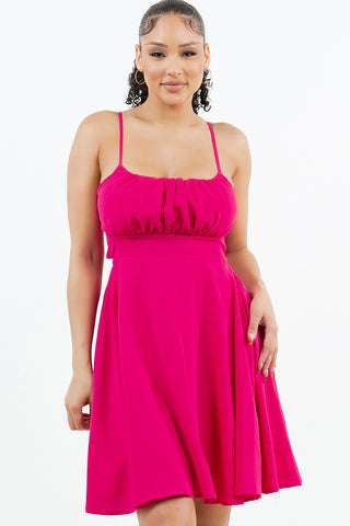 5481DR | Ruched Fit-and-Flare Mini Dress  | 8 Colors